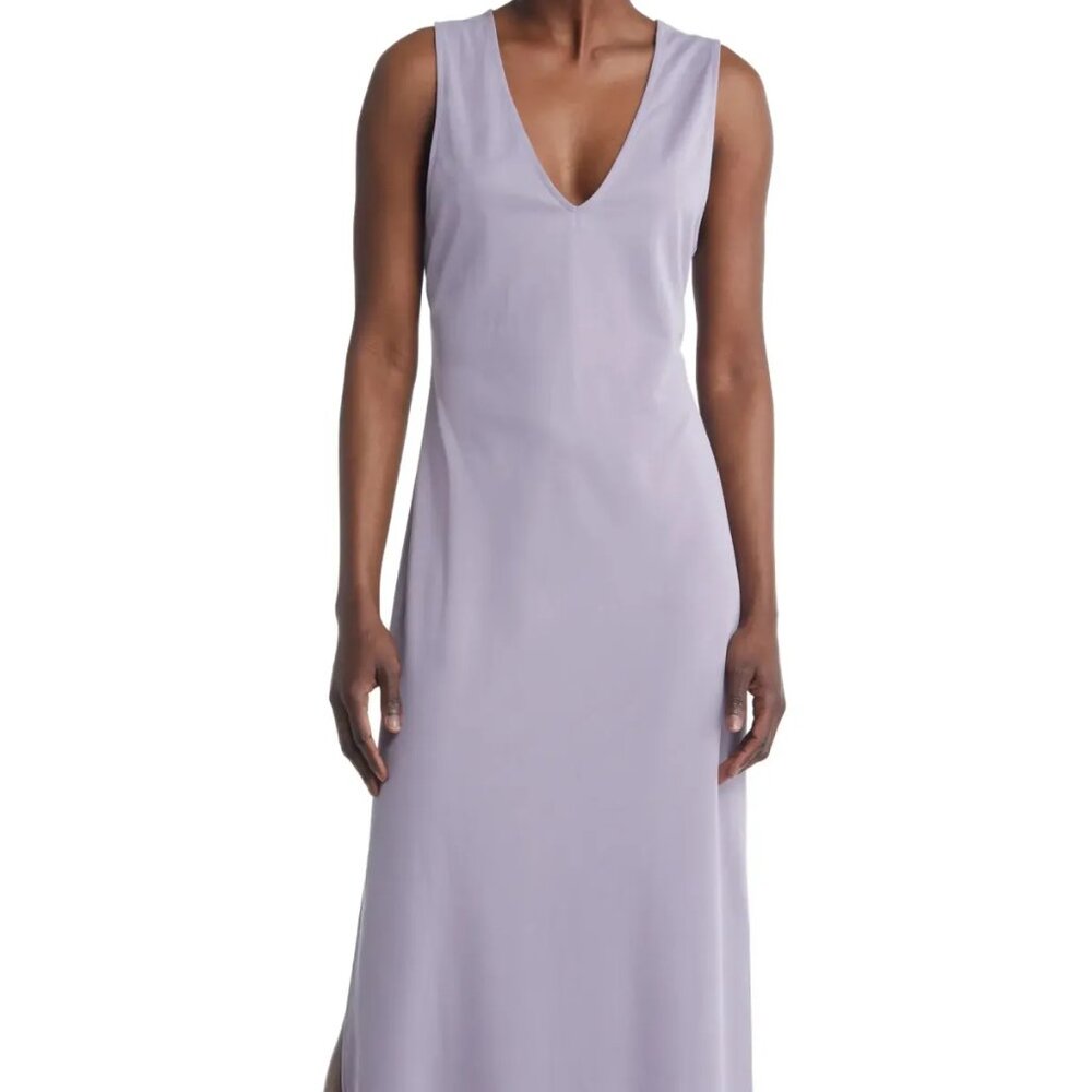 Open Edit Sleeveless Maxi Dress XS Gray Stretch Casual Modal Super Soft